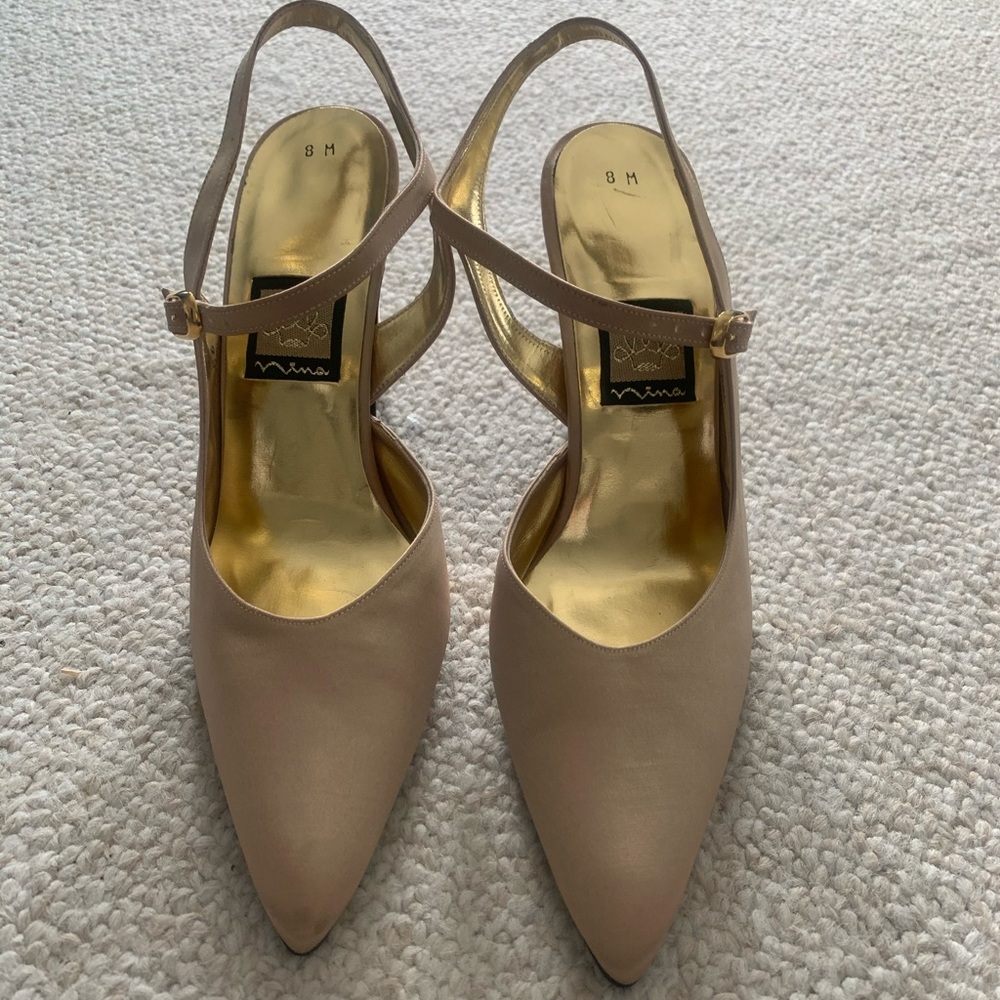 Nina ankle strap and 3 1/2” heel.